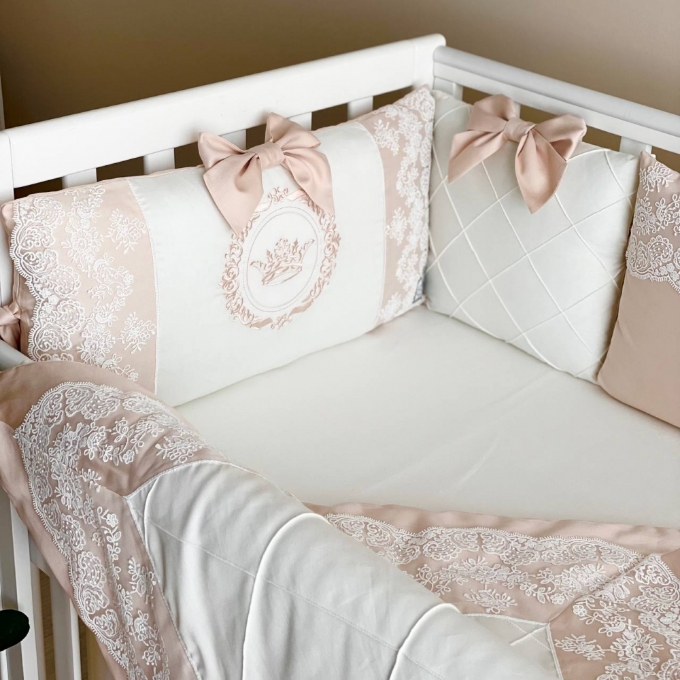 Set lenjerie Patut Copii Bebe 8 piese Classic Ivory (13)
